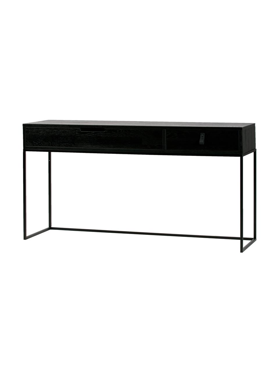 Konzolový stolík s 2 zásuvkami Silas, Čierna, Š 140 x H 40 cm