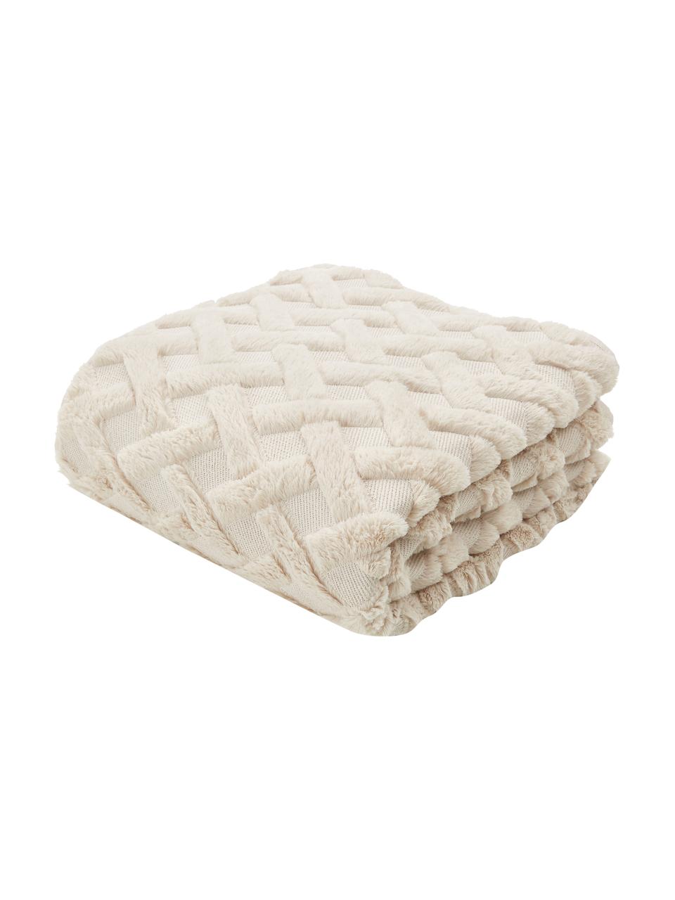 Couvre-lit blanc crème Natur, 100 % polyester, Blanc crème, larg. 260 x long. 260 cm (pour lits jusqu'à 200 x 200 cm)