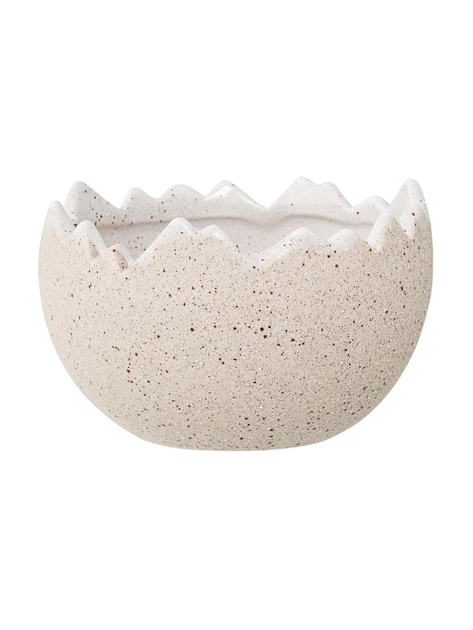 Porta vaso Eggshell, Gres, Crema, marrone, Ø 13 x Alt. 8 cm