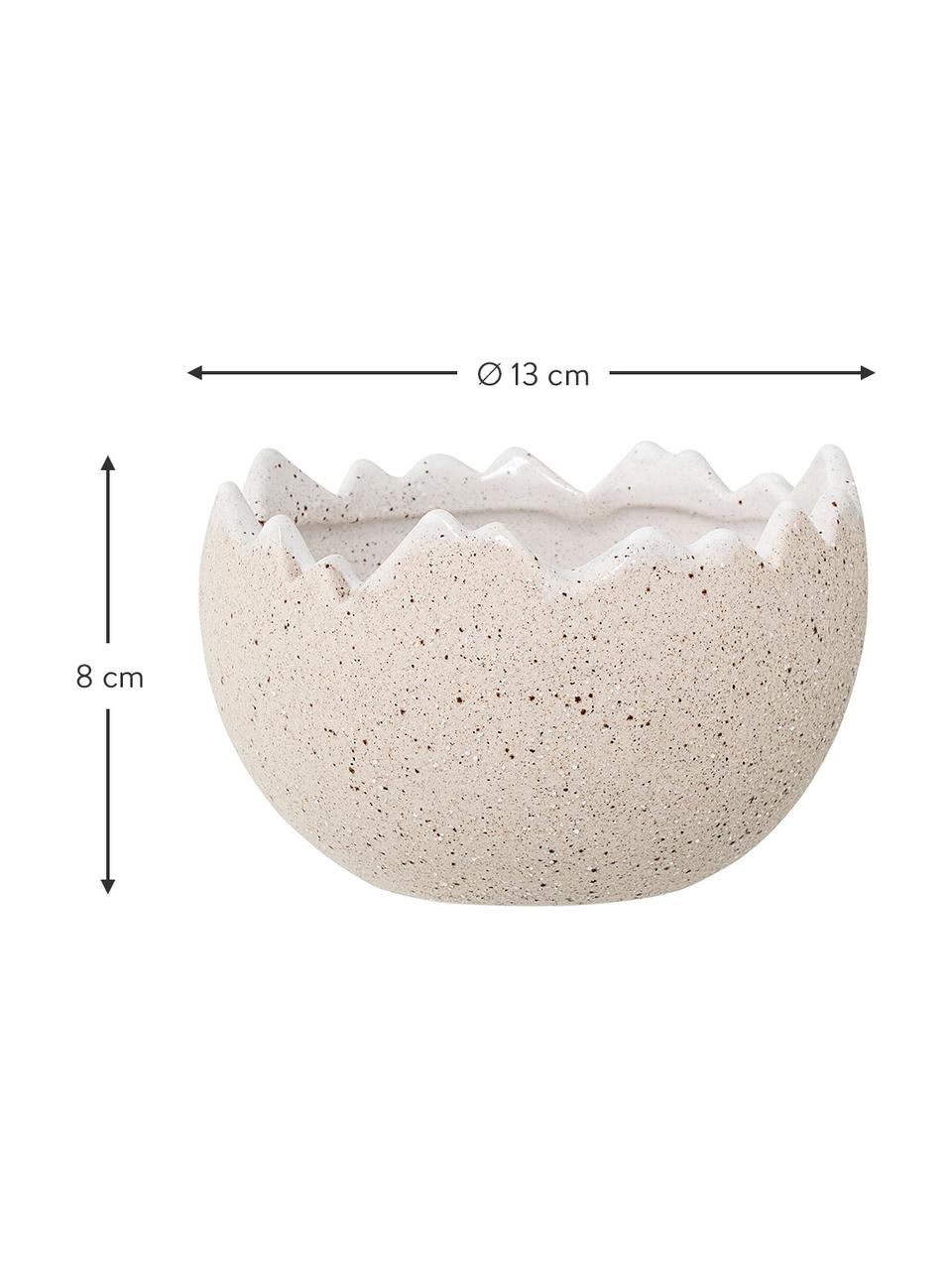 Coquille Eggshell, Grès cérame, Tons crème, brun, Ø 13 x haut. 8 cm