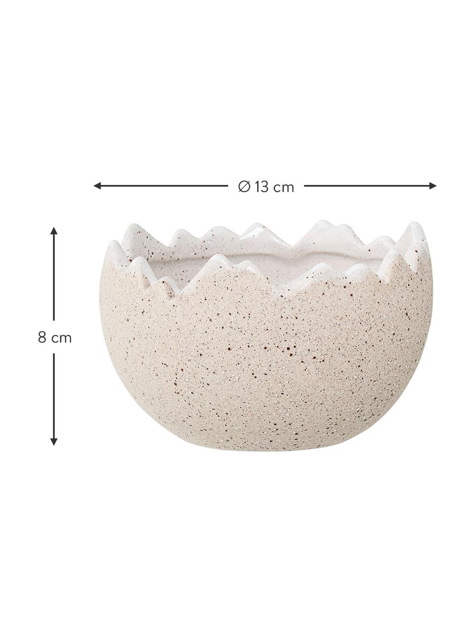 Osłonka na doniczkę Eggshell, Kamionka, Odcienie kremowego, brązowy, Ø 13 x W 8 cm