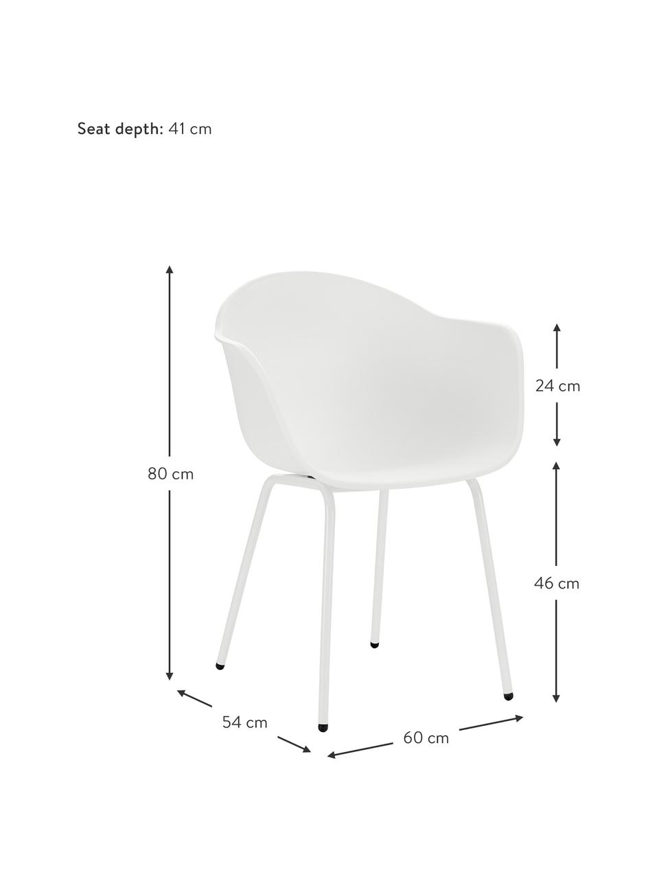 Chaise de jardin Claire, Blanc, larg. 60 x prof. 54 cm