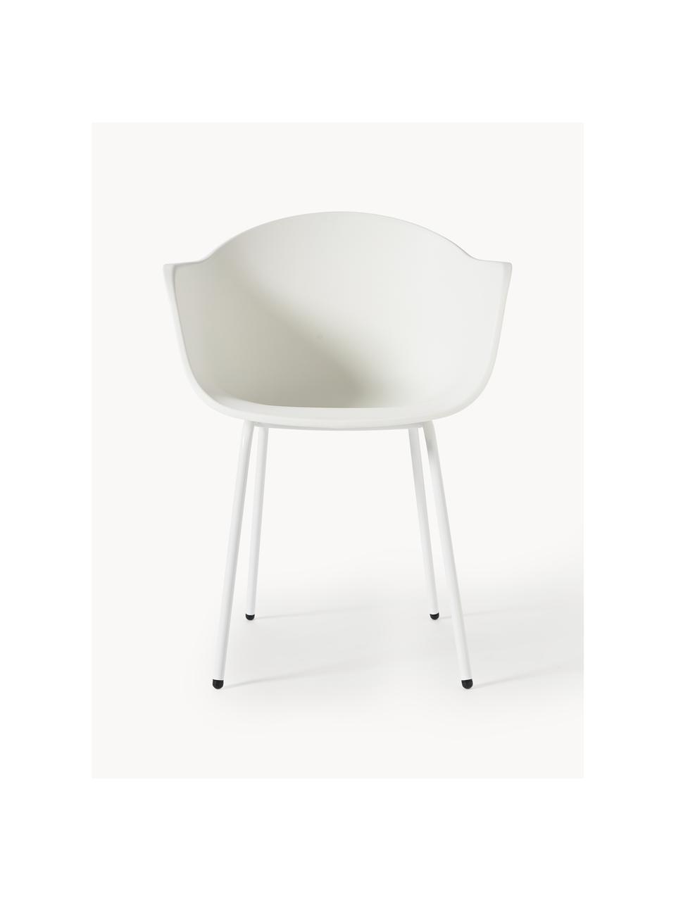 Sedia da giardino da interno-esterno Claire, Gambe: metallo verniciato a polv, Bianco, Larg. 60 x Prof. 54 cm