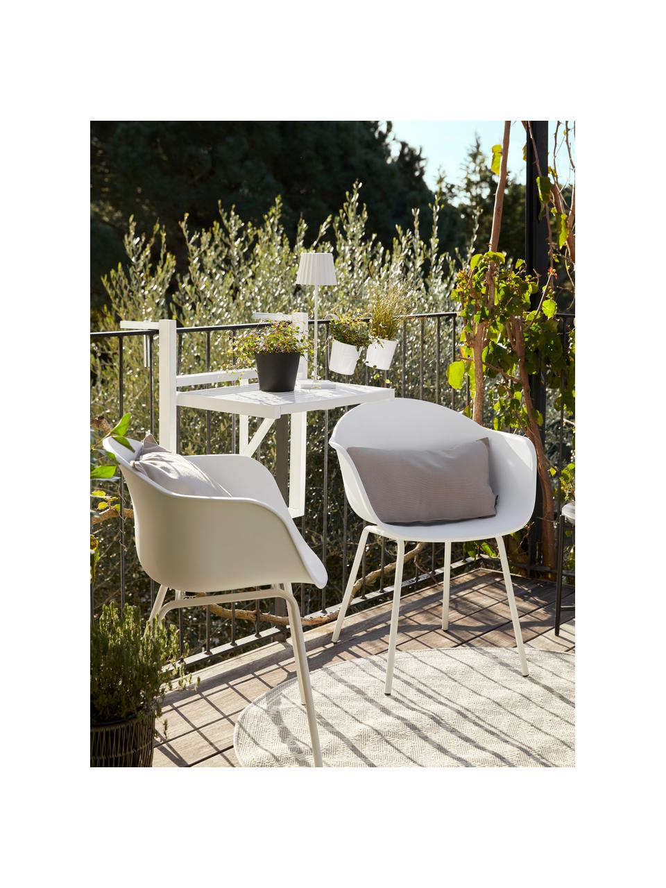 Sedia da giardino da interno-esterno Claire, Gambe: metallo verniciato a polv, Bianco, Larg. 60 x Prof. 54 cm