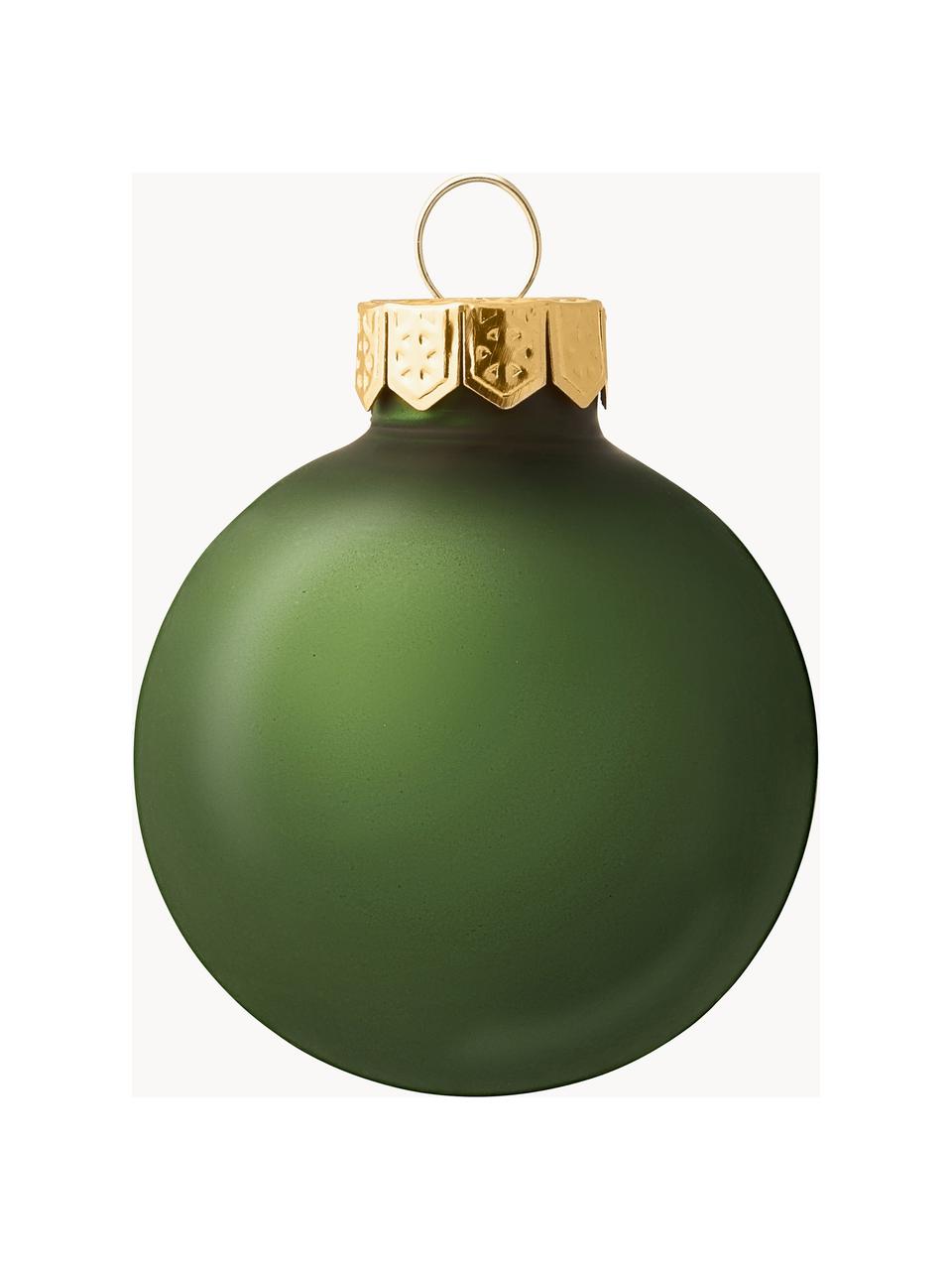 Weihnachtskugeln Evergreen matt/glänzend, verschiedene Größen, Dunkelgrün, Ø 10 cm, 4 Stück