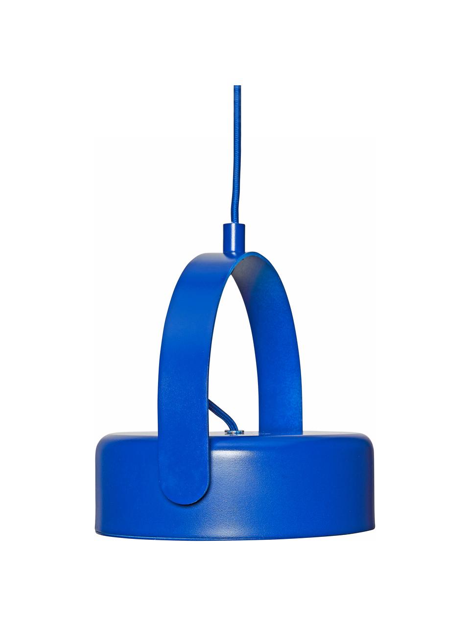 Kleine dimbare LED hanglamp Stage, Lamp: gecoat metaal, Blauw, B 22 x H 27 cm