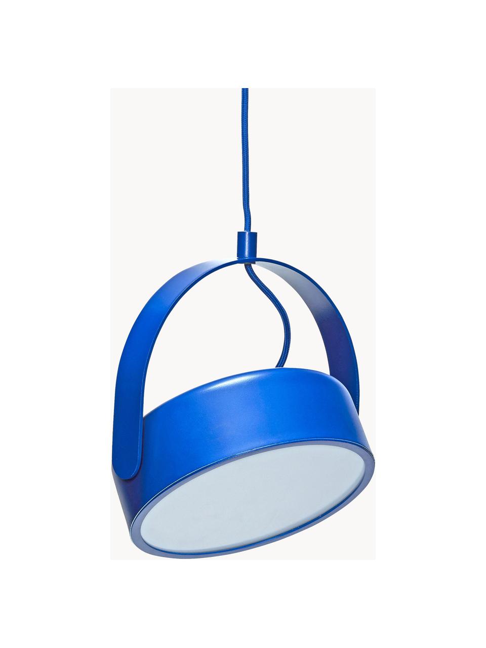 Lampada a sospensione piccola a LED con luce regolabile Stage, Lampada: metallo rivestito, Blu, Larg. 22 x Alt. 27 cm