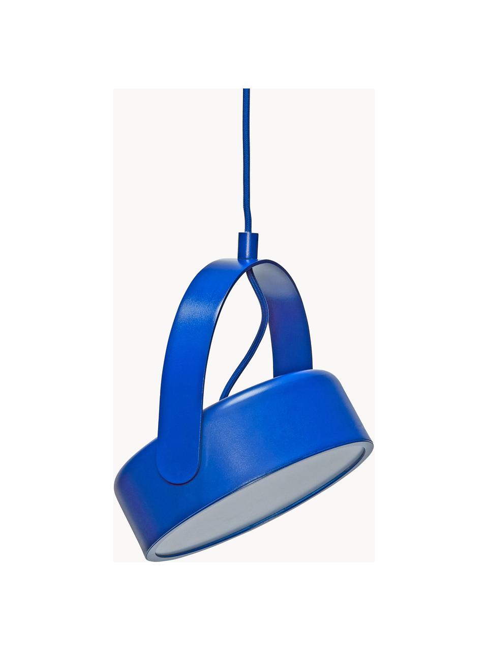 Kleine Dimmbare LED-Pendelleuchte Stage, Blau, B 22 x H 27 cm