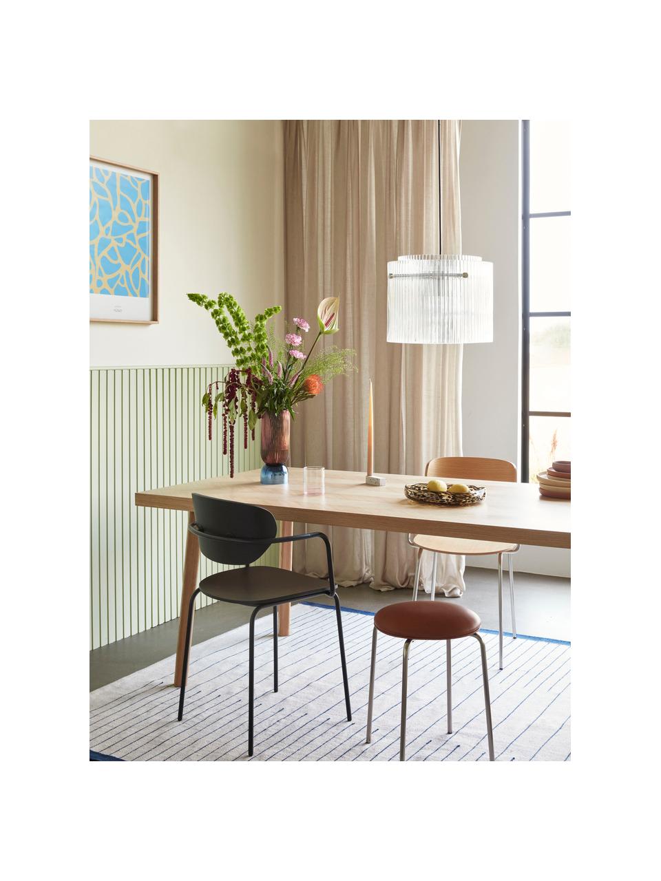 Zitkruk Stack uit kunstleer, Bekleding: kunstleer Met 40.000 schu, Poten: gecoat metaal, Kunstleer terracotta, zilverkleurig, Ø 35 x H 43 cm
