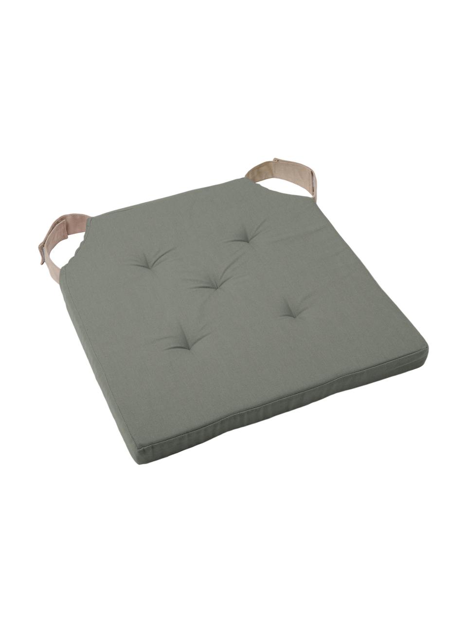 Poduszka na siedzisko Duo, Tapicerka: 100% bawełna, Khaki, S 40 x D 40 cm