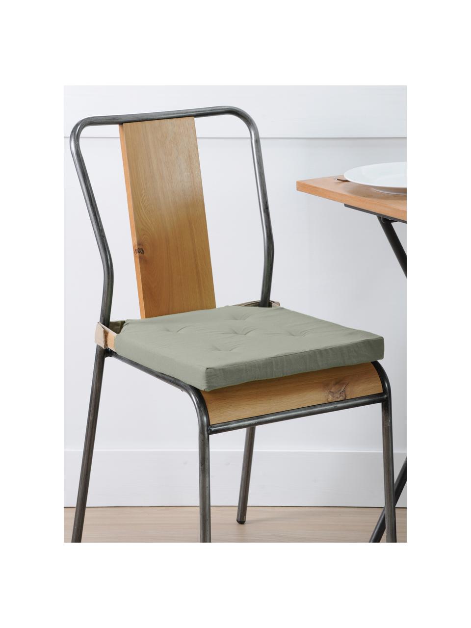 Poduszka na siedzisko Duo, Tapicerka: 100% bawełna, Khaki, S 40 x D 40 cm