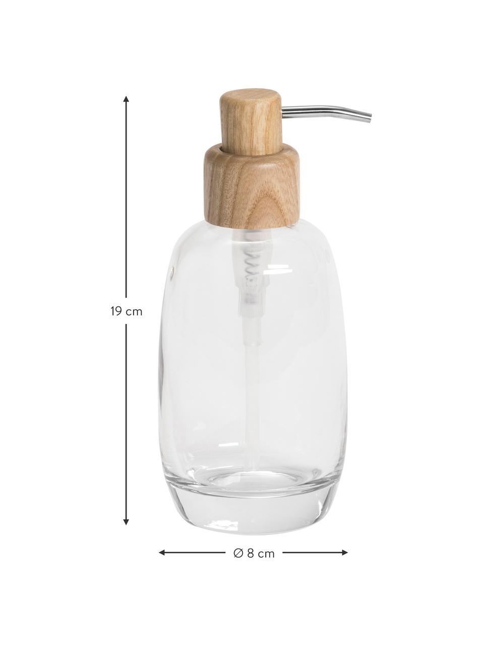 Distributeur de savon en verre Agada, Transparent, Ø 8 cm x haut. 19 cm