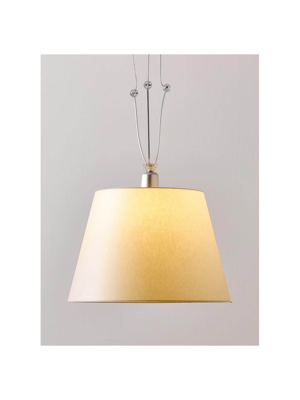 Pendelleuchte Tolomeo Mega, Lampenschirm: Pergamentpapier, Baldachin: Aluminium, beschichtet, Off White, Schwarz, Ø 42 x H 29 cm