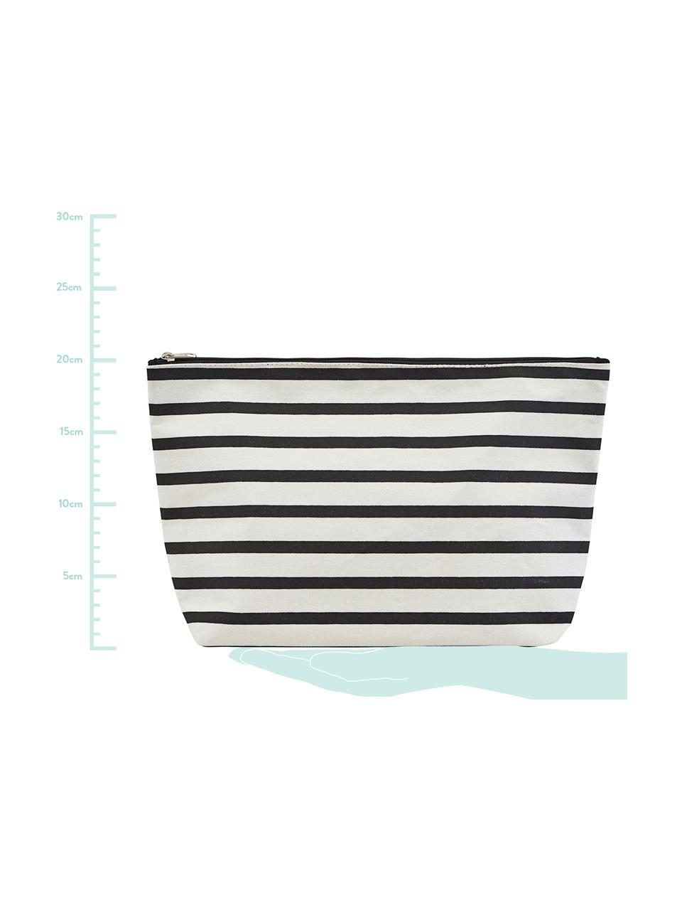 Kosmetyczka z zamkiem błyskawicznym Stripes, 38% bawełna, 40% poliester, 22% rayon, Czarny, biały, S 32 x W 20 cm