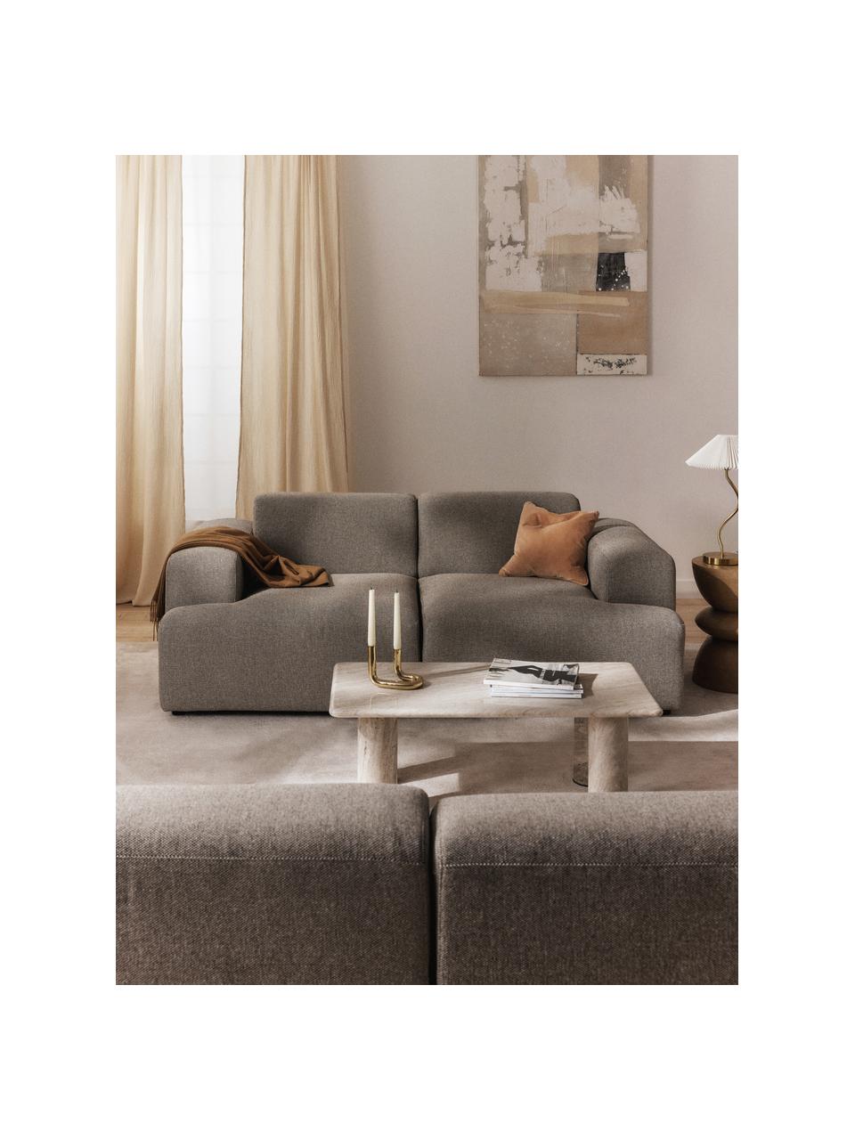 Sofa Melva (2-Sitzer), Bezug: 100 % Polyester Der strap, Gestell: Massives Kiefern- und Fic, Füße: Kunststoff Dieses Produkt, Webstoff Dunkelgrau, B 198 x T 101 cm