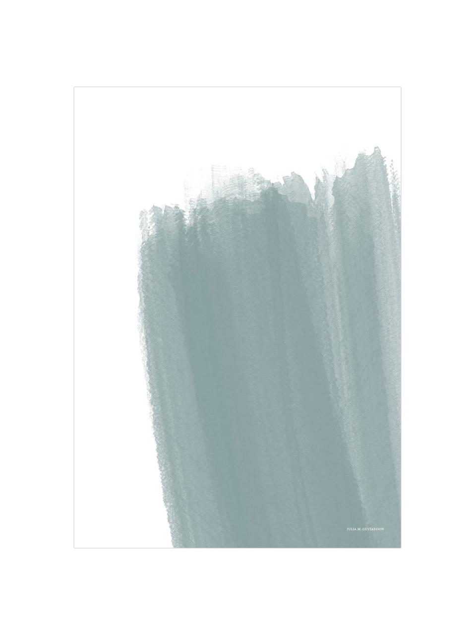 Poster Paint No. 3, Digitale print op papier, mat (180 g/m²), Wit, blauw, 21 x 30 cm