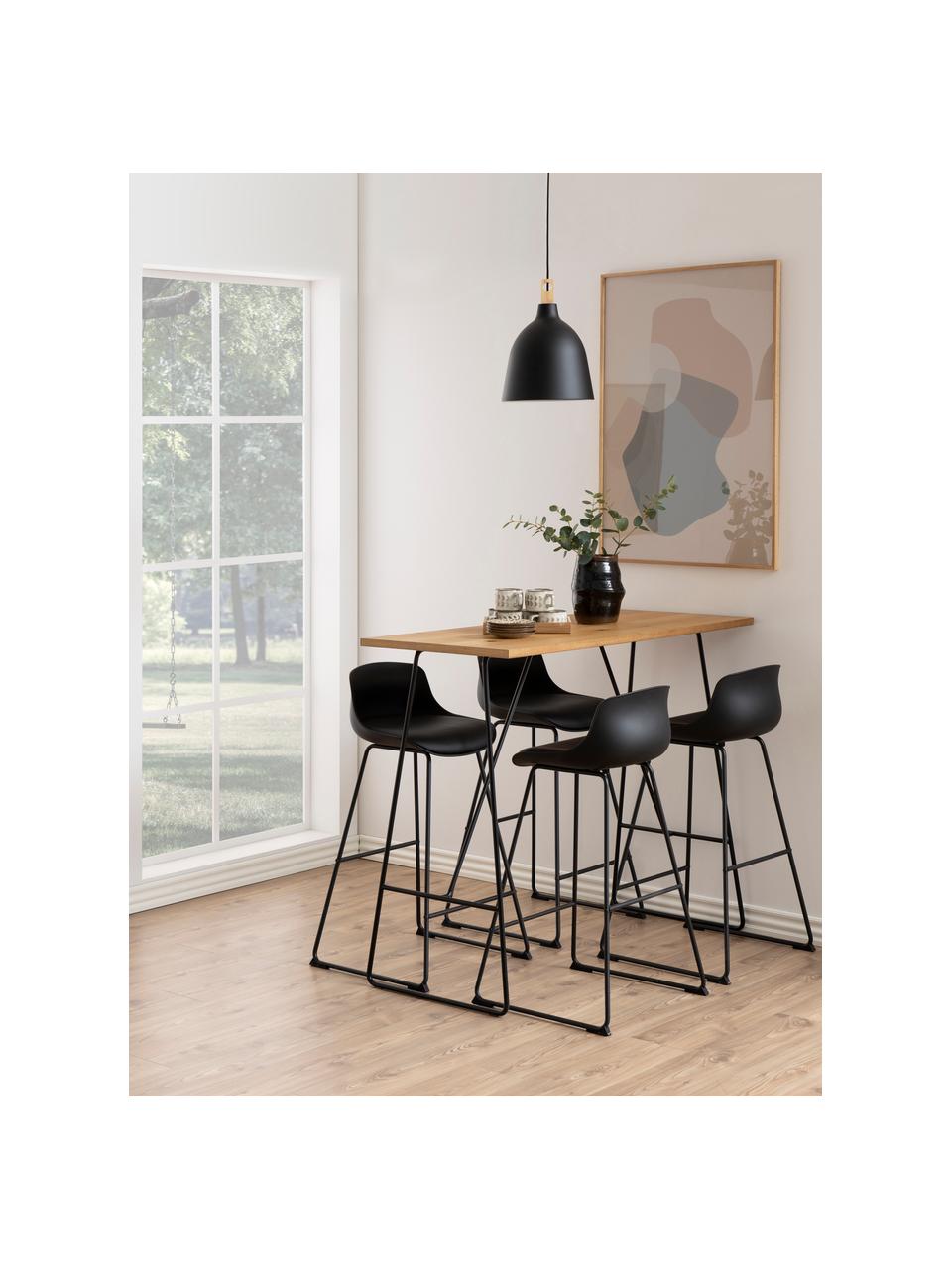 Chaises de bar en cuir synthétique Tina, 2 pièces, Noir, larg. 49 x haut. 94 cm