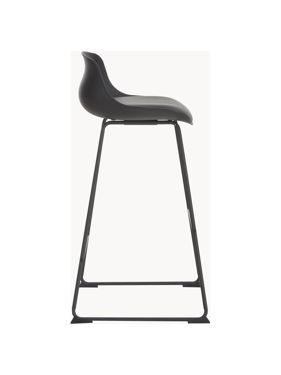 Barové stoličky z umelej kože Tina, 2 ks, Umelá koža čierna, Š 49 x H 50 cm