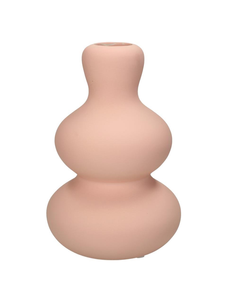 Vase Fine aus Steingut in Rosa, Steingut, Rosa, Ø 14 x H 20 cm