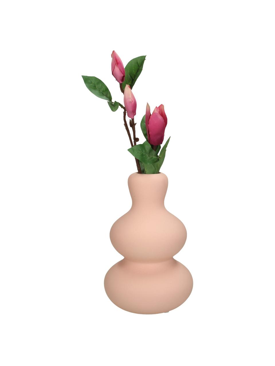 Vase Fine aus Steingut in Rosa, Steingut, Rosa, Ø 14 x H 20 cm