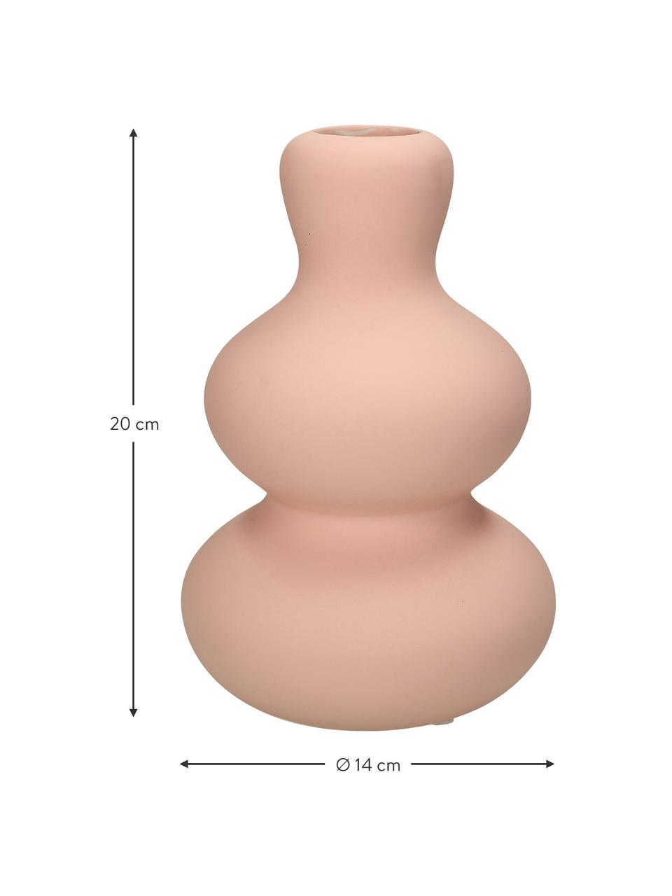 Vaso in gres Fine, Terracotta, Rosa, bianco crema, Ø 14 x Alt. 20 cm