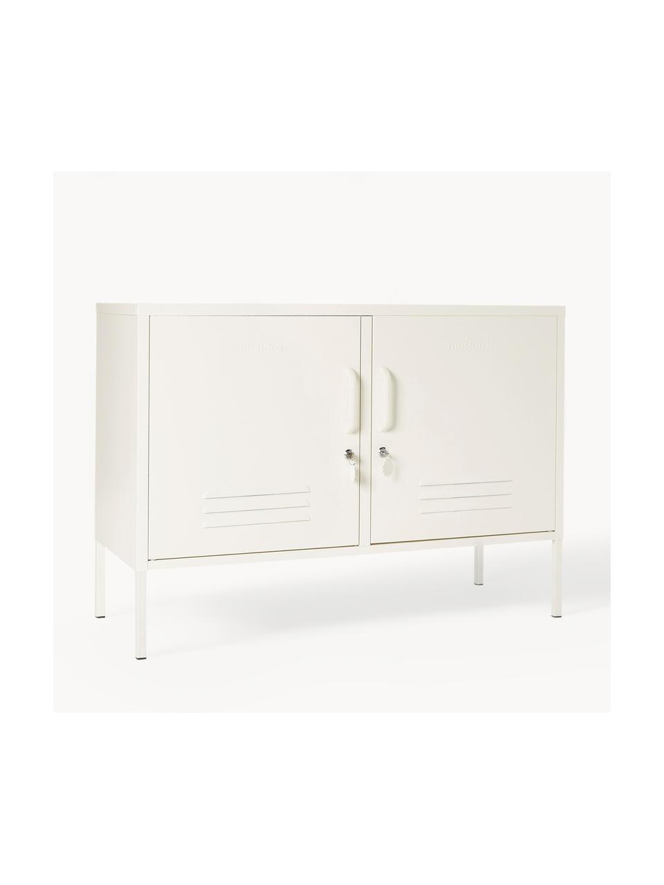 Metalen dressoir The Lowdown, Gepoedercoat staal, Crèmewit, B 100 x H 72 cm