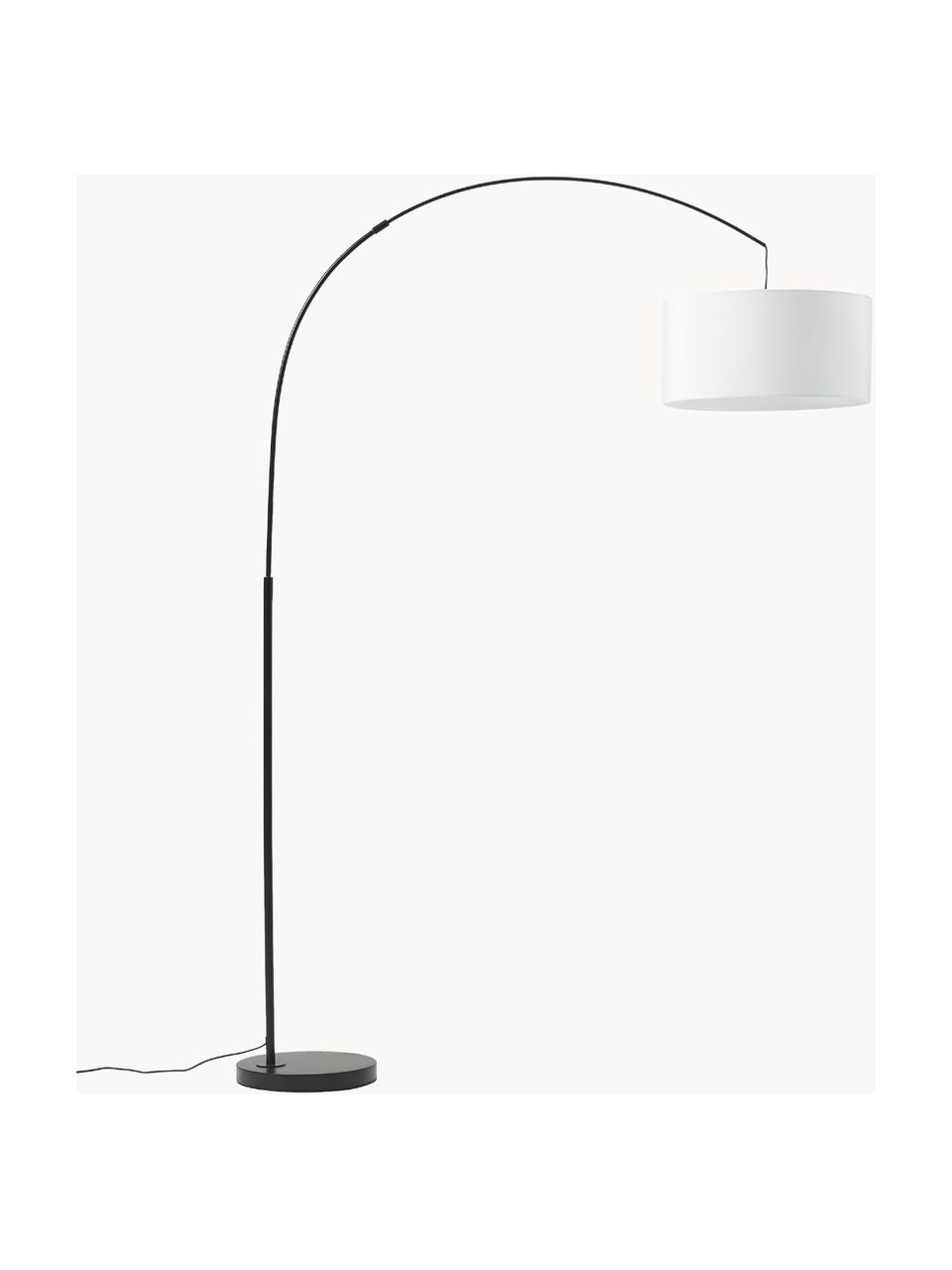 Grand lampadaire arc Niels, Blanc, noir, haut. 218 cm