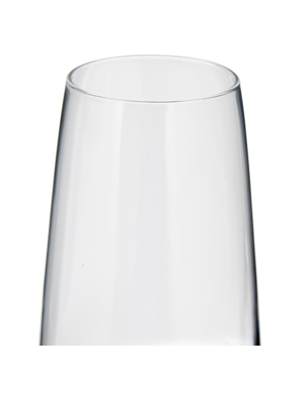 Kieliszek do szampana ze szkła dmuchanego Smoke, 4 szt., Szkło dmuchane, Transparentny, ciemny szary, Ø 7 x W 23 cm, 200 ml