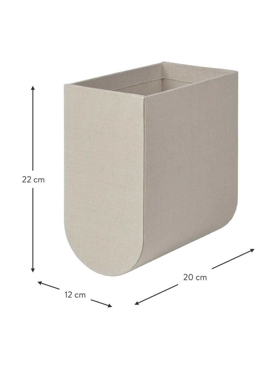 Handgefertigte Aufbewahrungsbox Curved, Bezug: 100 % Baumwolle, Korpus: Pappe, Greige, B 12 x H 22 cm