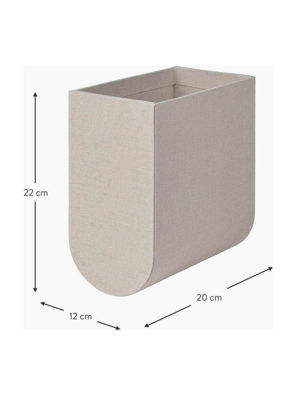 Handgefertigte Aufbewahrungsbox Curved, Bezug: 100 % Baumwolle, Korpus: Pappe, Greige, B 12 x H 22 cm