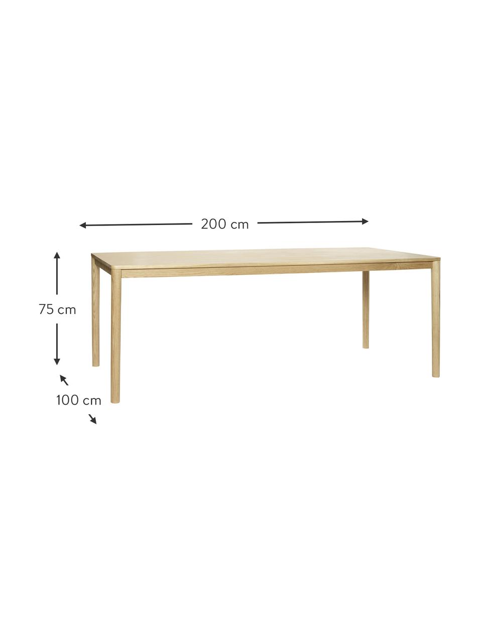Jídelní stůl z dubového dřeva Ground, 200 x 100 cm, Dubové dřevo, certifikace FSC, Dubové dřevo, Š 200 cm, H 100 cm