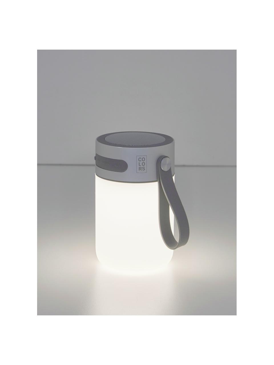 Mobilna lampa stołowa z głośnikiem z funkcją przyciemniania Sound Jar, Odcienie srebrnego, biały, Ø 9 x W 14 cm