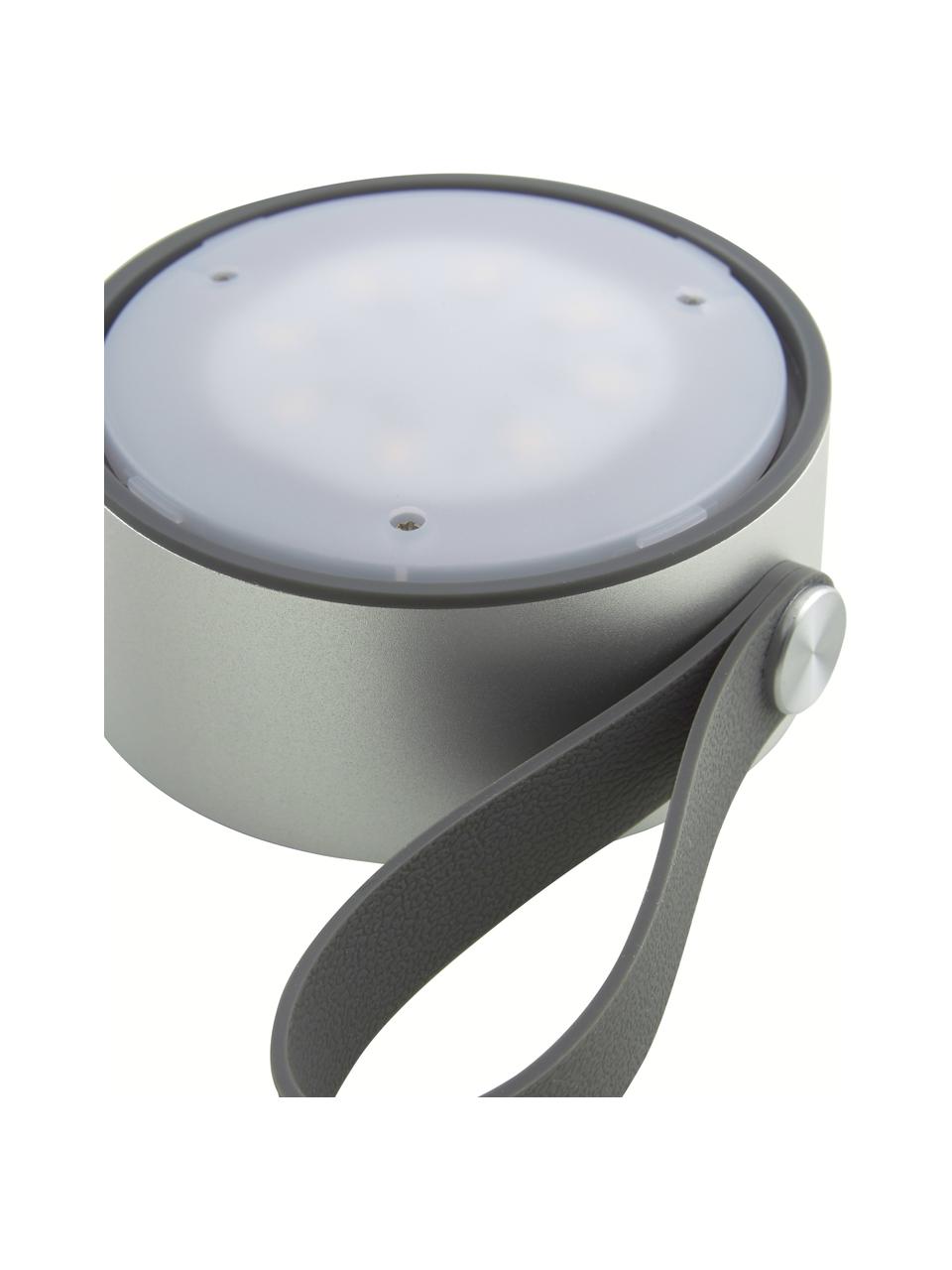 Lámpara para exterior regulable con altavoz Sound Jar, portátil, Pantalla: plástico, Asa: plástico, Plateado, blanco, Ø 9 x Al 14 cm