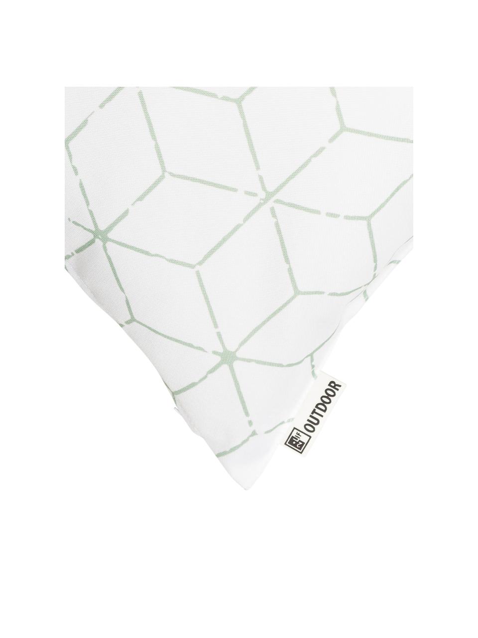Venkovní polštář Cube, s výplní, 100 % polyester, Bílá, zelená, Š 47 cm