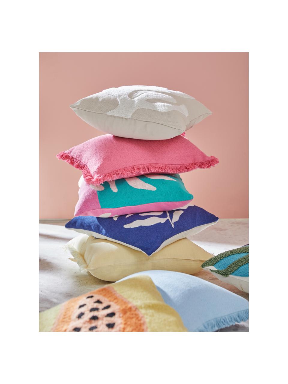 Kussenhoes Lorel in roze met decoratieve franjes, 100% katoen, Roze, B 40 x L 40 cm