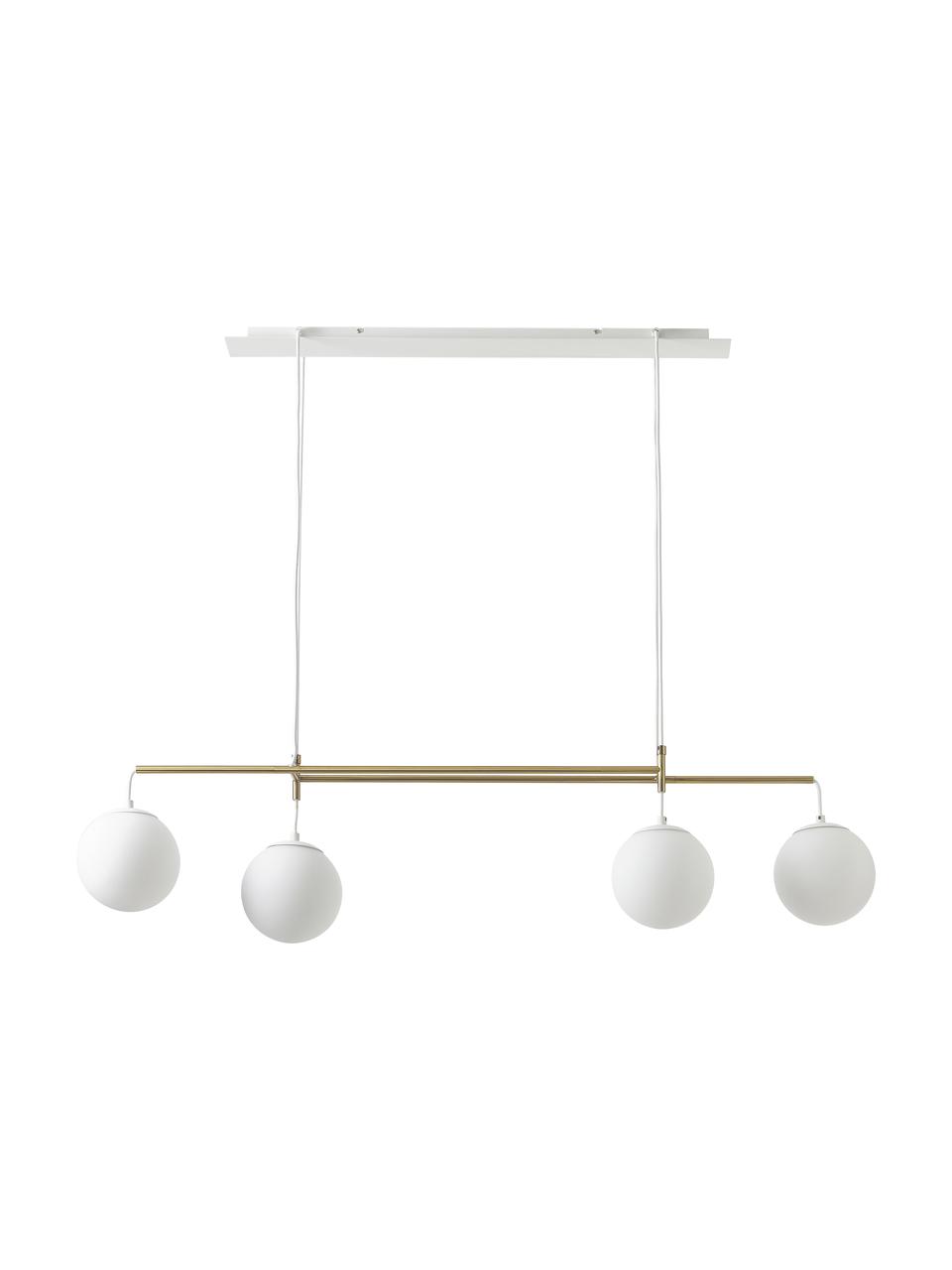Grande suspension Flux, Blanc, couleur dorée, larg. 127 x haut. 150 cm