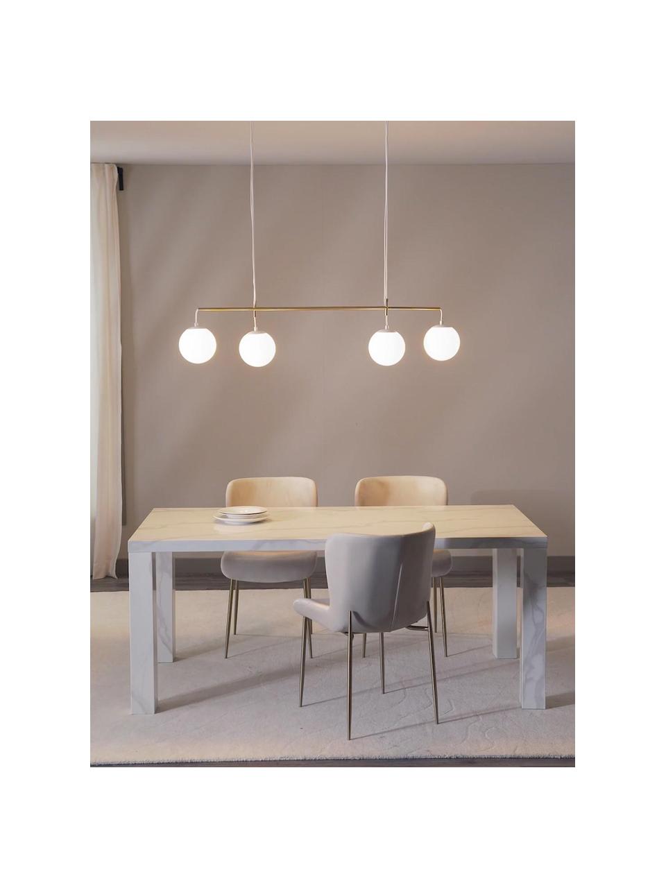 Grande suspension Flux, Blanc, doré, larg. 127 x haut. 150 cm