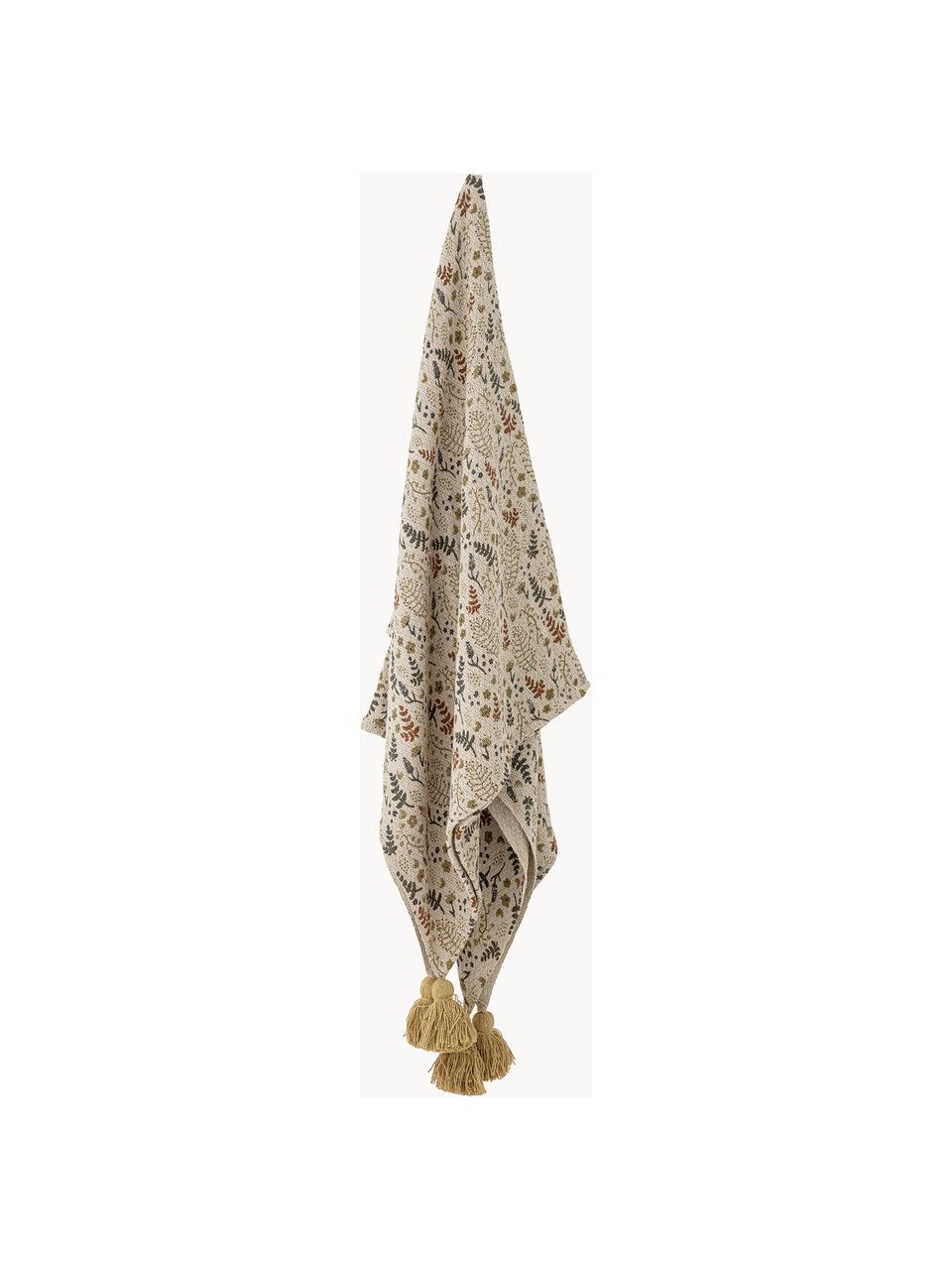 Plaid enfant Filipa, 52 % coton recyclé, 32 % polyester, 10 % acrylique, 6 % rayonne, Beige, multicolore, larg. 130 x long. 160 cm