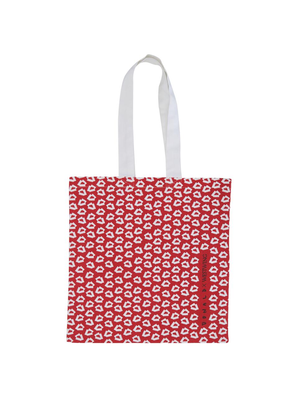 Sac fourre-tout design Alexis, 100 % coton bio, certifié GOTS, Rouge, blanc, larg. 42 x long. 44 cm