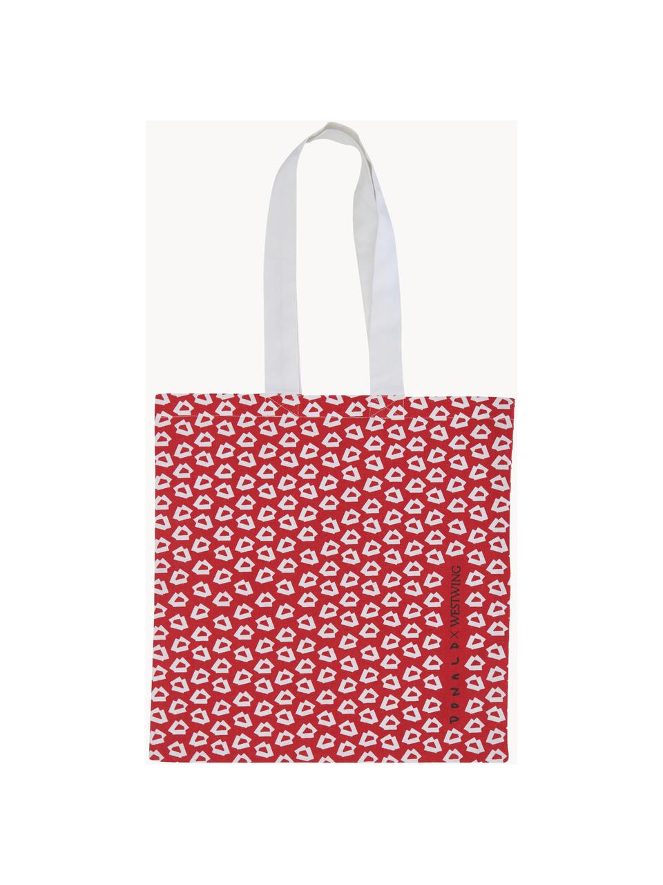 Bolsa de tela doble cara de diseño Alexis, 100% algodón ecológico, Rojo, blanco, An 42 x L 44 cm