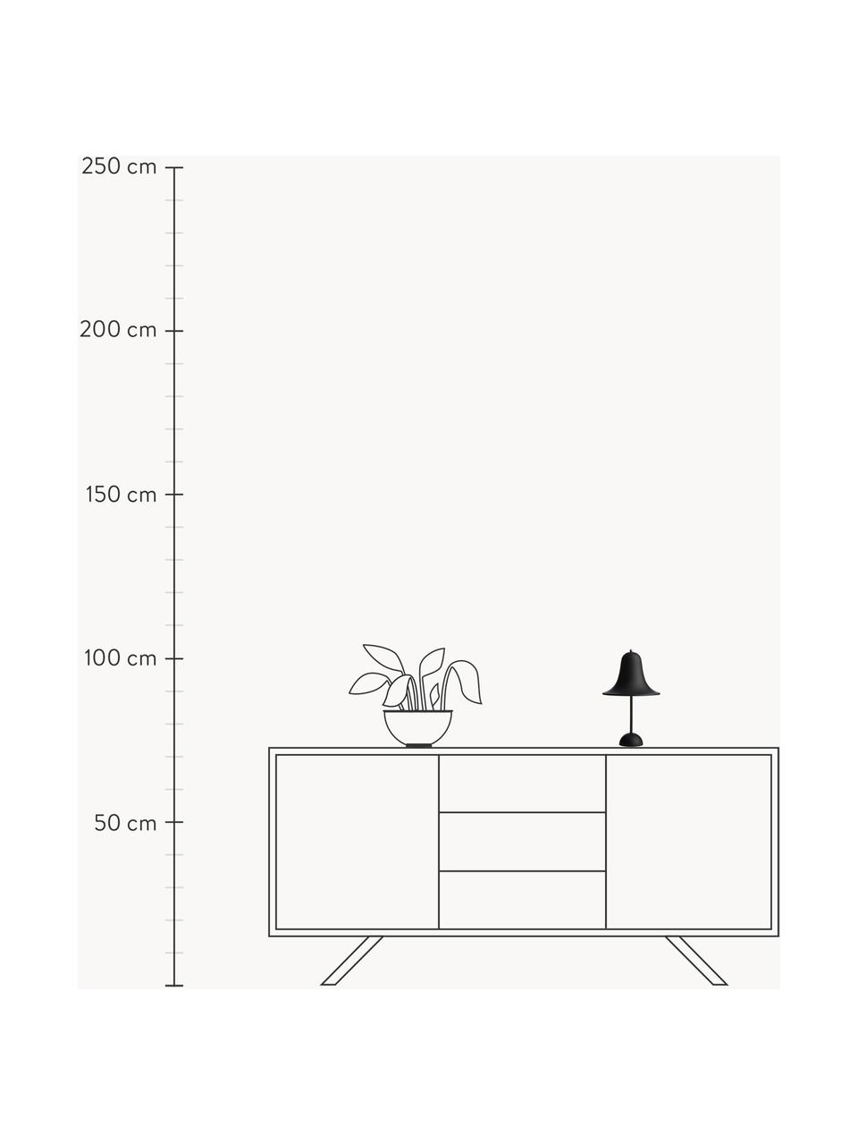 Mobilna lampa stołowa LED z funkcją przyciemniania Pantop, projekt Verner Panton, Tworzywo sztuczne, Czarny, matowy, Ø 18 x W 30 cm