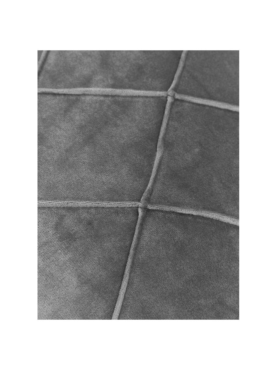 Samt-Kissenhülle Nobless mit erhabenem Rautenmuster, 100 % Polyestersamt, Dunkelgrau, B 40 x L 40 cm