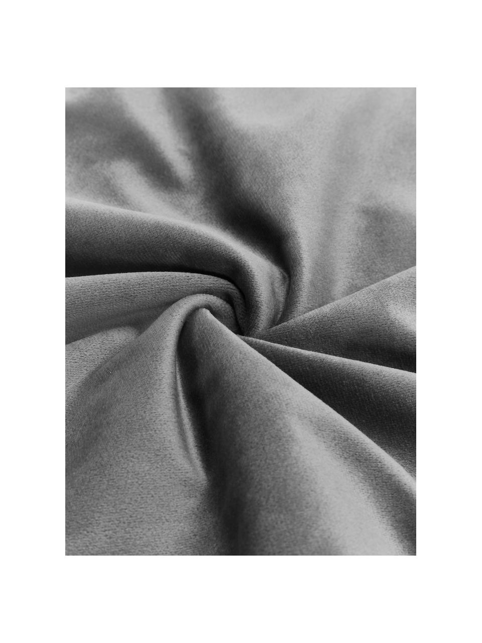 Fluwelen kussenhoes Nobless met verhoogd ruitjesmotief, 100% polyester fluweel, Donkergrijs, B 40 x L 40 cm