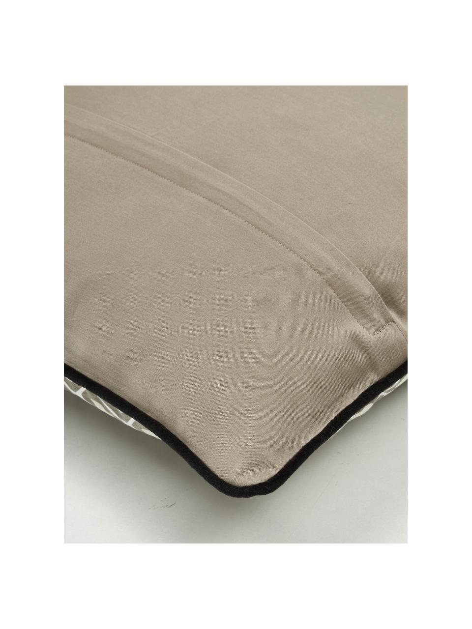 Funda de cojín estampada Rivets, 100% algodón, Blanco crema, gris pardo, An 45 x L 45 cm