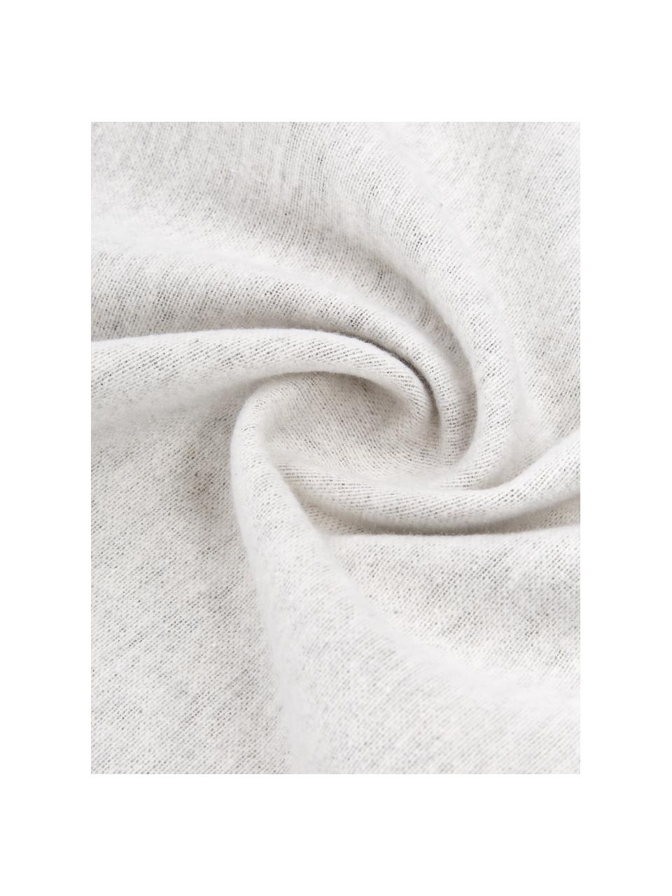 Manta de algodón Luca, 85% algodón, 15% poliacrílico, Blanco, negro, An 140 x L 200 cm