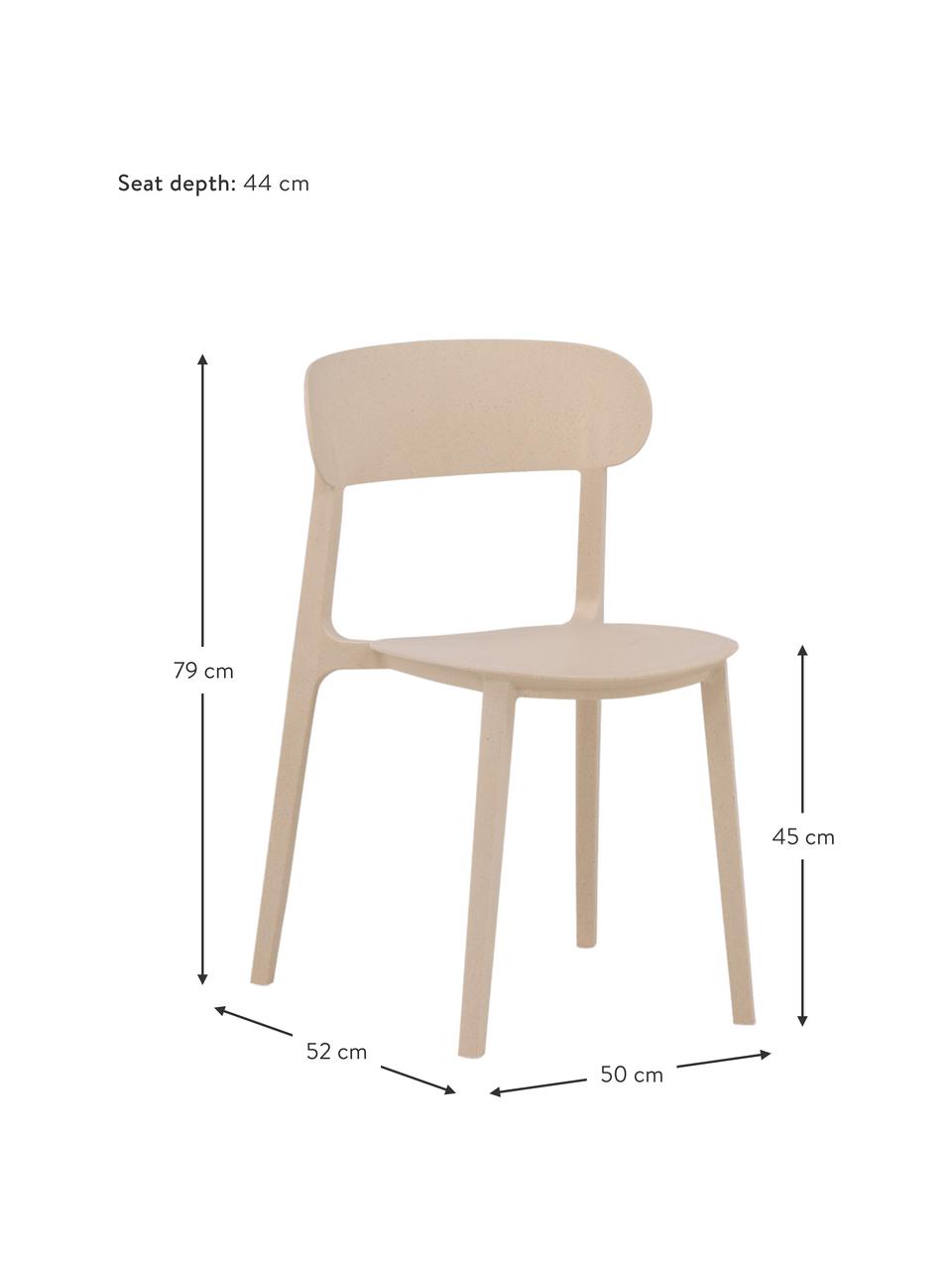 Krzesło z tworzywa sztucznego Åstol, Tworzywo sztuczne, Beżowy, S 50 x W 79 cm