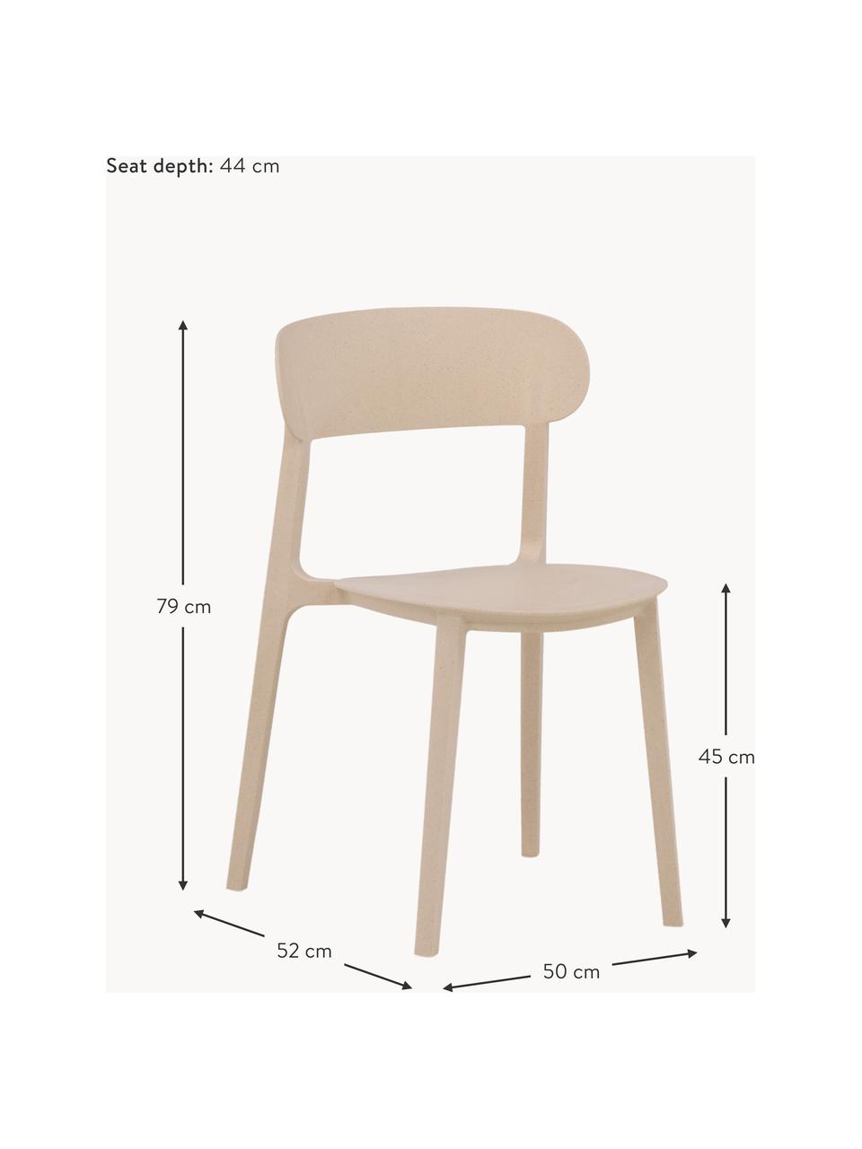 Silla de plástico Åstol, Plástico, Beige, An 50 x Al 79 cm