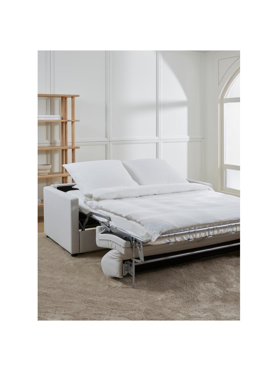 Sofá cama Morgan (2 plazas), plegable, Tapizado: 100% poliéster Alta resis, Patas: madera de pino maciza pin, Tejido greige, An 187 x F 92 cm