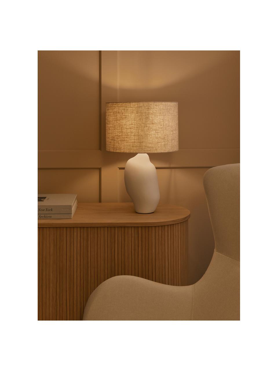 Grande lampe à poser en céramique Colett, Beige, blanc cassé, Ø 35 x haut. 53 cm