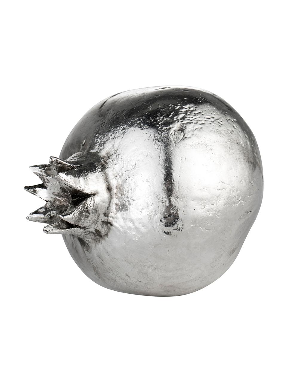 Handgefertigte Deko-Figur Serafina Pomegranate, Kunststoff, Silberfarben, Ø 7 x H 8 cm